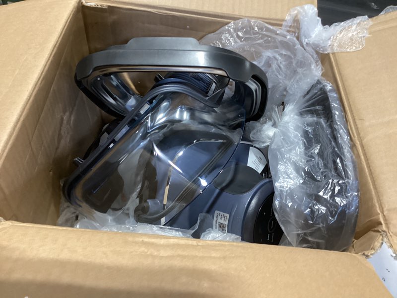 Condition photo showing As Is for ninja crispi 4-in-1 glass air fryer | with non-toxic 4qt & 6-cup glass containers & lids | microwave, freezer, dishwasher safe | 450°f max temp |1500 watt | cyberspace | fn101gy cyberspace gray