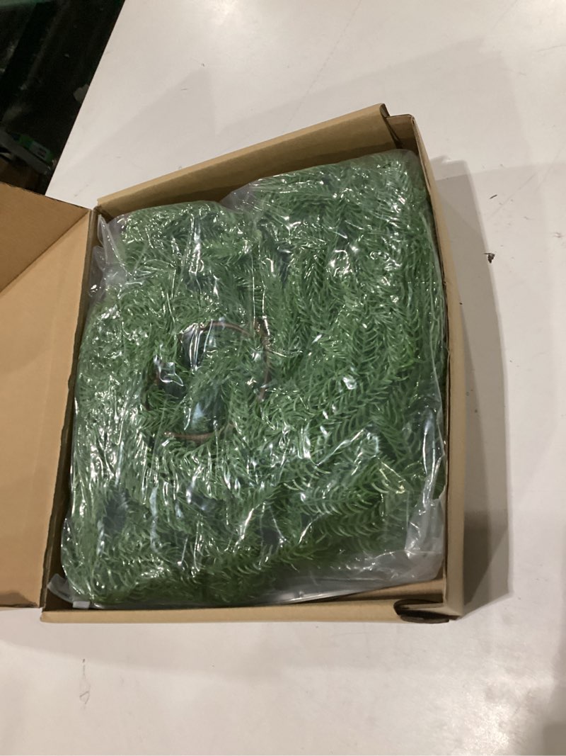 Condition photo showing New/Like New for 2Pcs 6FT Christmas Garland Real Touch Norfolk Pine Garlands, Artificial Faux Greenery Garland for Decorations Indoor, Pine Garland for Mantle, Fireplace, Wall, Mantle, Holiday Decor 6FT 2