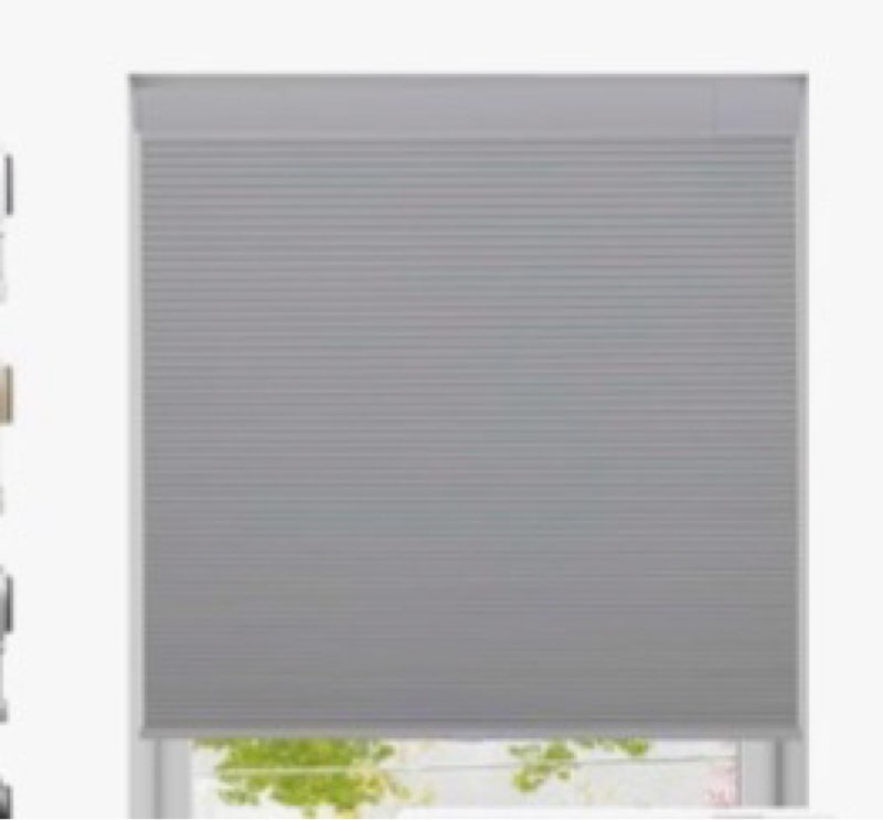 no drill tdbu cordless cellular shades 20\"wx64\"h dove grey