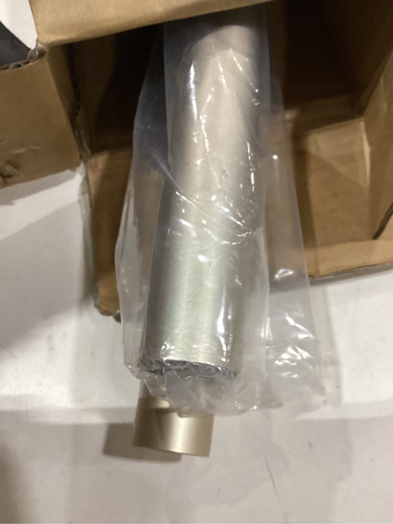 Condition photo showing Good Condition for curved shower curtain rod for bathroom 38-72 inches, adjustable length, curved shower rod, 0.9mm thickness, round shower curtain rods, rotate bracket for large shower space, need drilling, nickle brush nickel