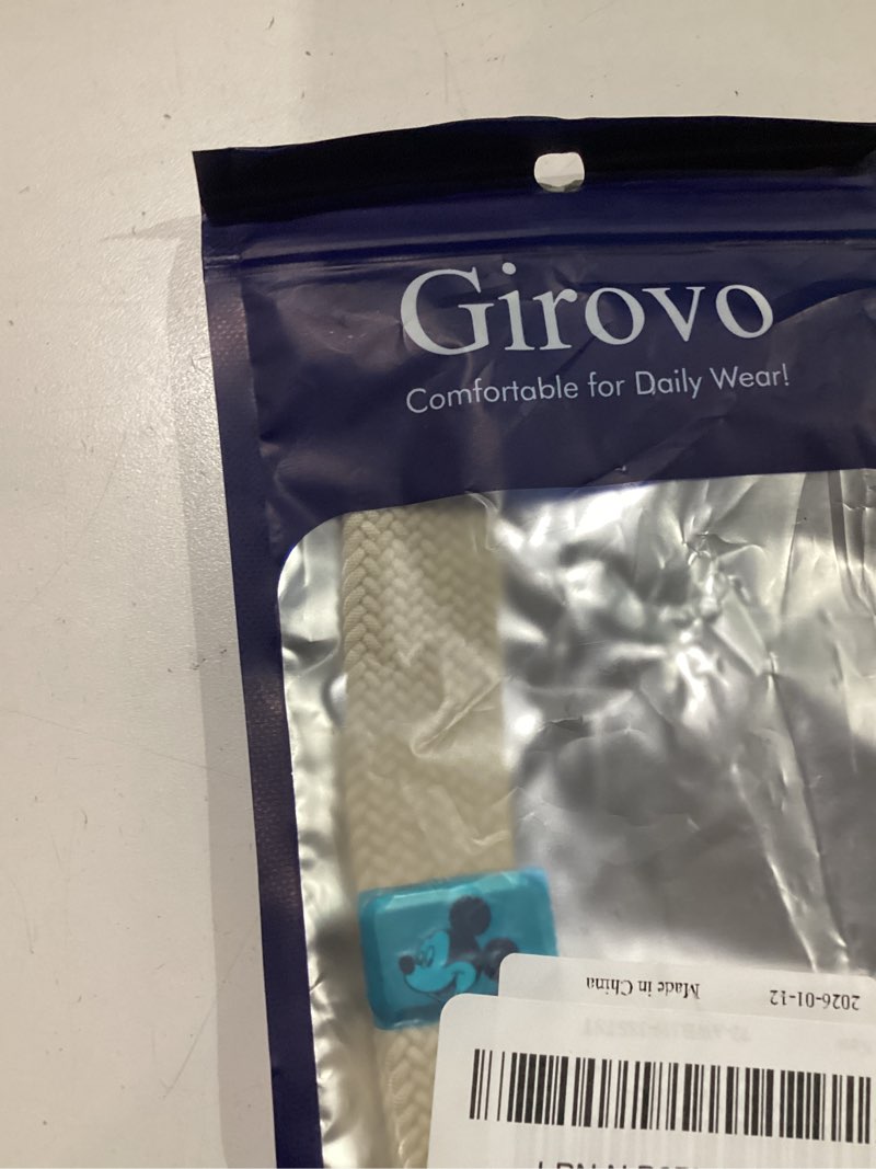 Condition photo showing New/Like New for Girovo Braided Cartoon Magnetic Clasp Band Compatible with Apple Watch Bands 40/38/41/42/44/45/46/49mm Women Men, Stretchy Elastic Nylon Woven Strap for iWatch Series 11 10 9 8 7 6 5 4 SE/Ultra 3 2 1 Starlight 42mm(Series 11 10) 41mm 40mm 38mm