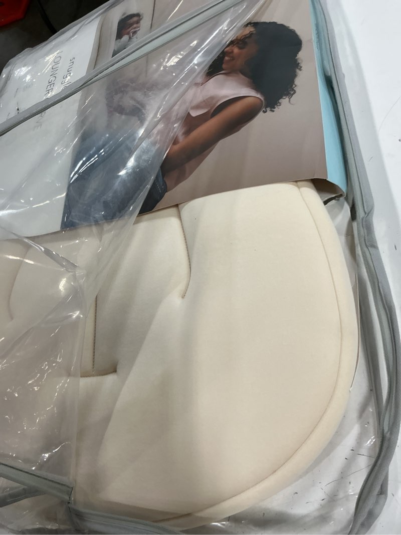 Condition photo showing New/Like New for snuggle me® baby lounger curve - premium organic cotton with foam core, machine-washable cover, buttery-soft & breathable cspc compliant infant lounger baby nest pillow with travel bag - natural natural lounger
