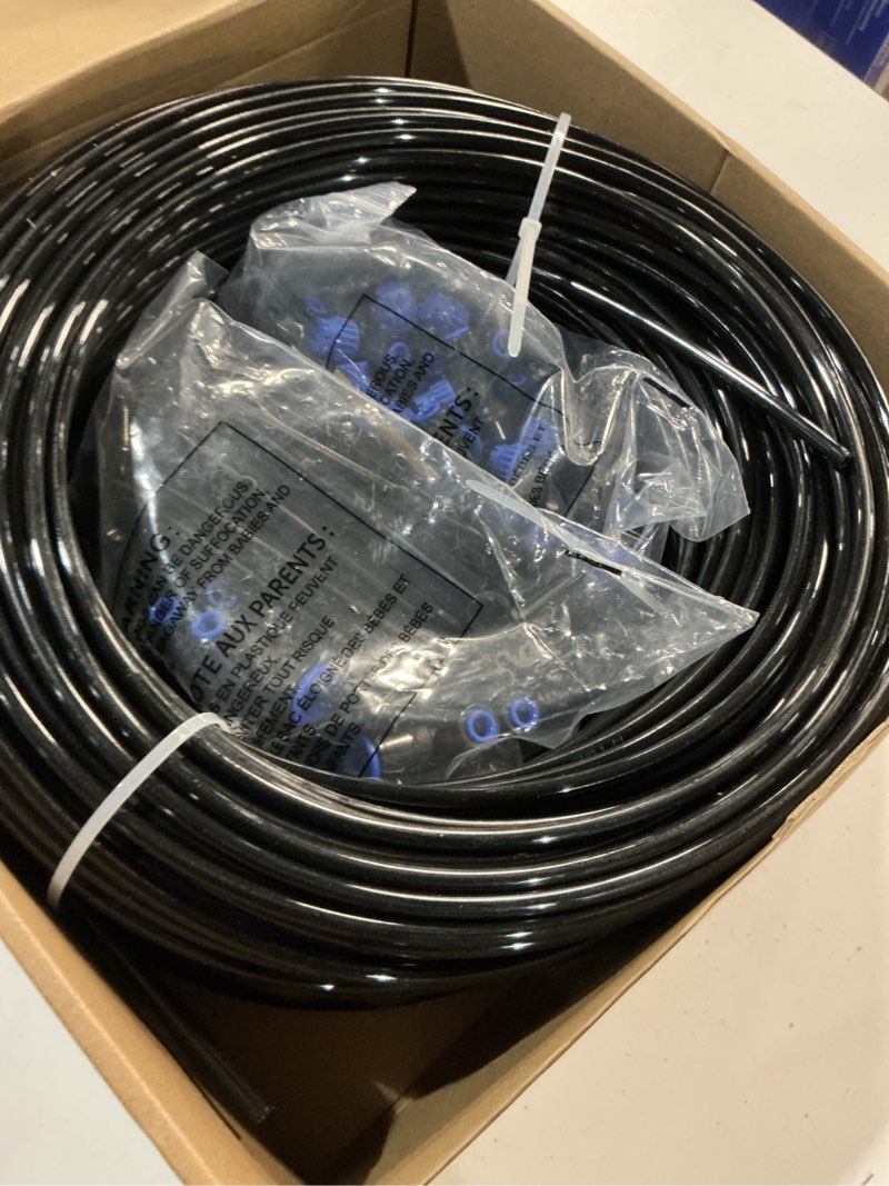 Condition photo showing Good Condition for hiraliy 220ft drip irrigation kits for plants, new quick connector garden watering system, saving water automatic irrigation equipment for patio lawn 33ft 15mm hose+ 188ft 1/4" tubing