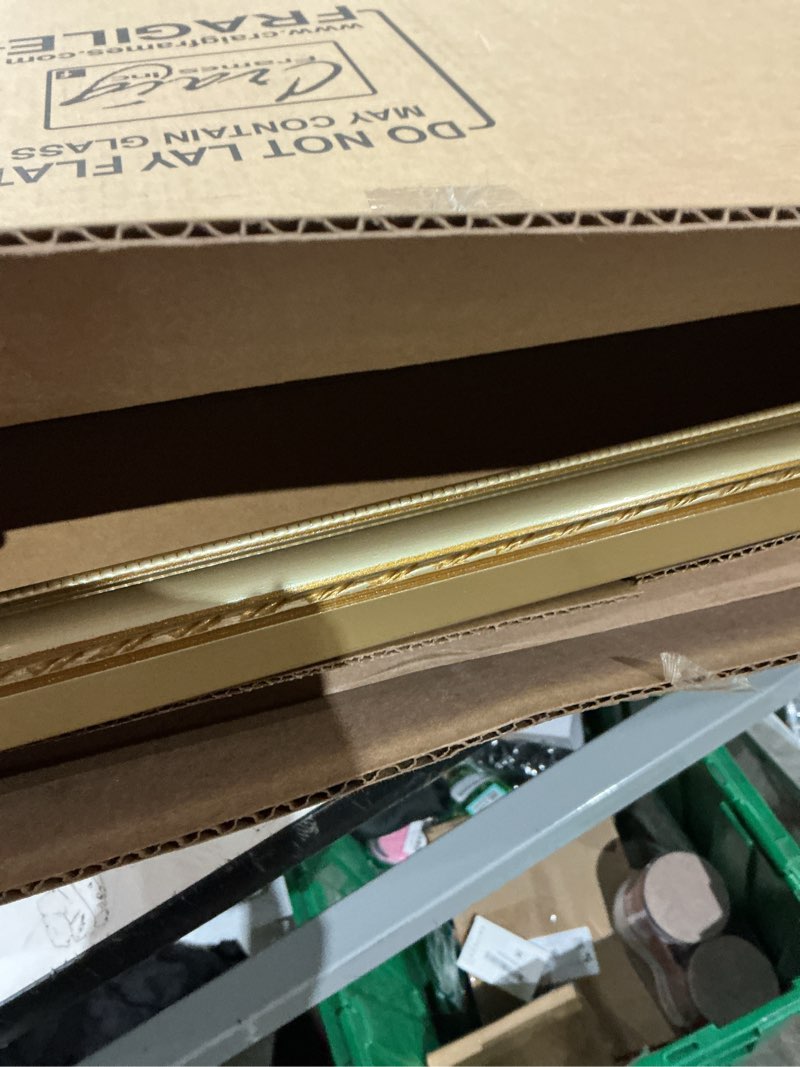 Condition photo showing Good Condition for craig frames 24x36 picture frame, victoria ornate gold wood, wall hanging 24x36 gold