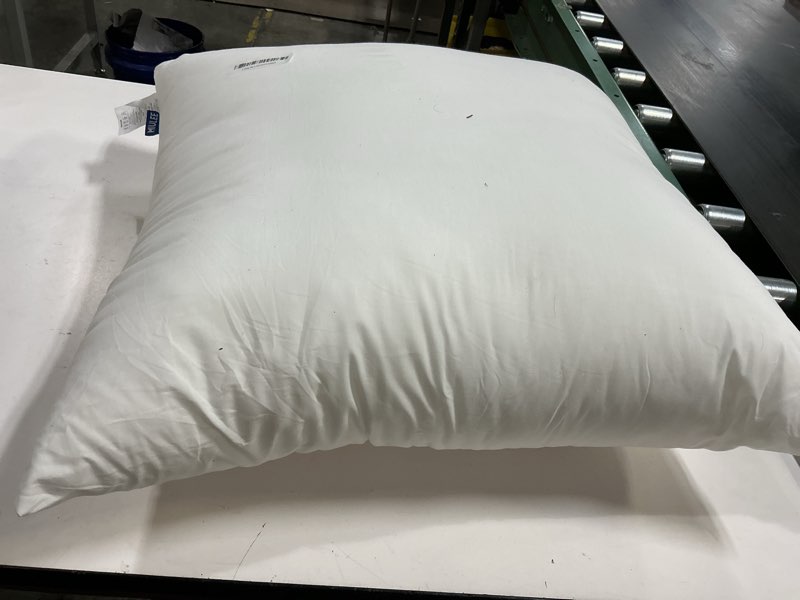 Condition photo showing As Is for MIULEE 24x24 Synthetic Down Alternative Pillow Insert Euro Decorative Throw Pillow 24 x 24 Inch Body Bed Sleeping Ultra Soft Fluffy Form for Sofa Couch Bed 1 24x24Inch (pack of 1)