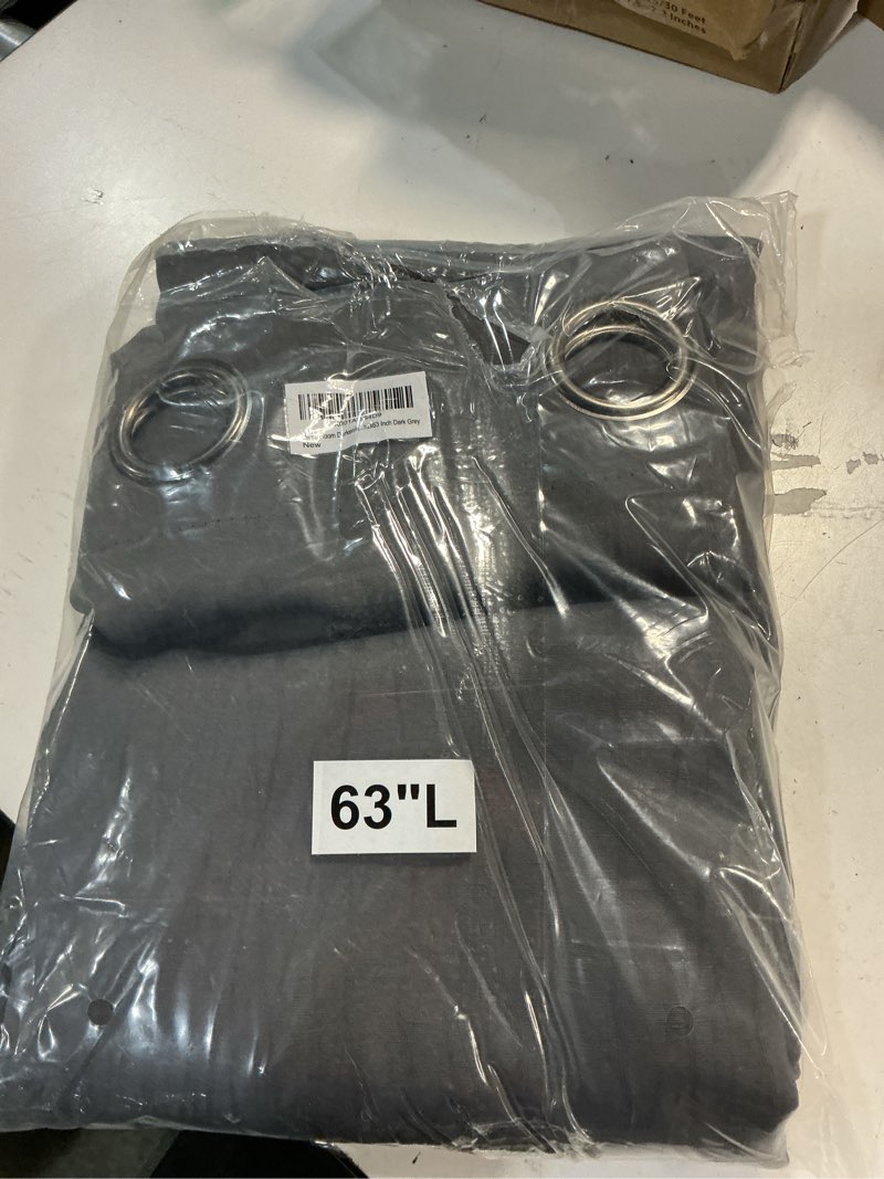 Condition photo showing Good Condition for miuco blackout curtains room darkening textured grommet window curtains for living room 2 panels 52x63 inch dark grey dark grey 52"w x 63"l (pack of 2)