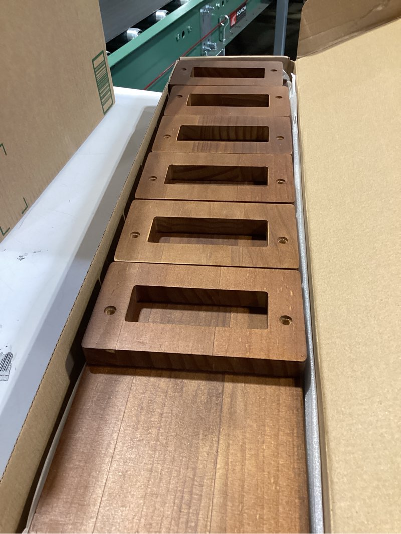 Condition photo showing Good Condition for upgraded floating shelves for wall, set of 3 solid wood wall mounted shelves, 23.6" rustic walnut display shelf for bedroom, living room, bathroom, and kitchen decor - heavy-duty & natural pine walnut brown 23.6 inch