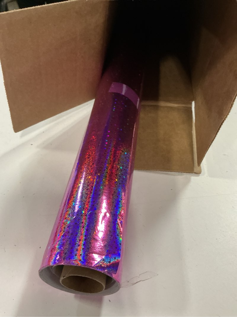 Condition photo showing As Is for LeZakaa 30in x 32.8Ft Pink Holographic Wrapping Paper, Metallic Glitter Star Print for Christmas, Mothers Day, Graduation, Birthday, Valentines, Wedding, Engagement, Baby Shower, Jumbo Roll 30" X 32.8FT Pink Star