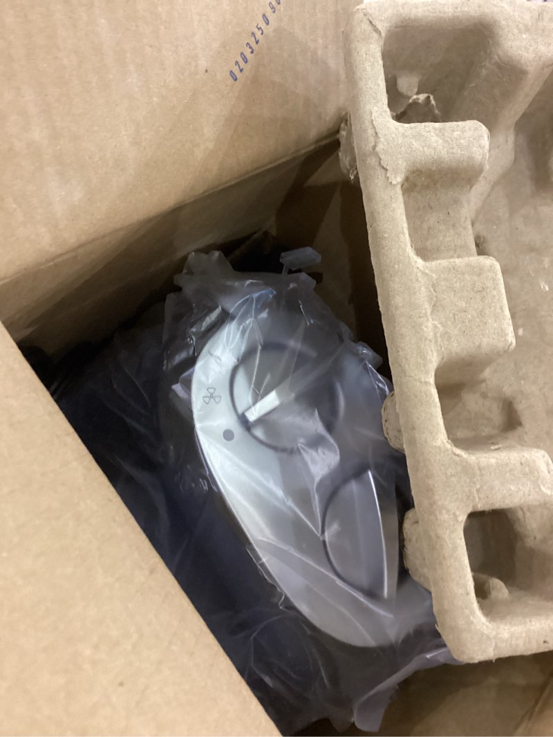 Condition photo showing New/Like New for Amazon Basics Ceramic Space Heater, Portable Indoor Heating Solution, With Overheat and Tip-Over Protection, Thermostat, Non-Oscillating, 1500W, 7.52"D x 6.34"W x 9.45"H, Silver Non-oscillating silver