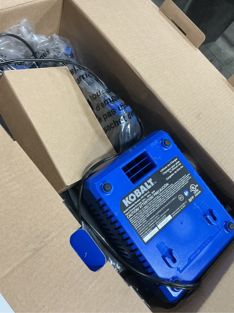 Condition photo showing As Is for kobalt gen4 40-volt 520-cfm 120-mph battery handheld leaf blower 4 ah (battery and charger included)