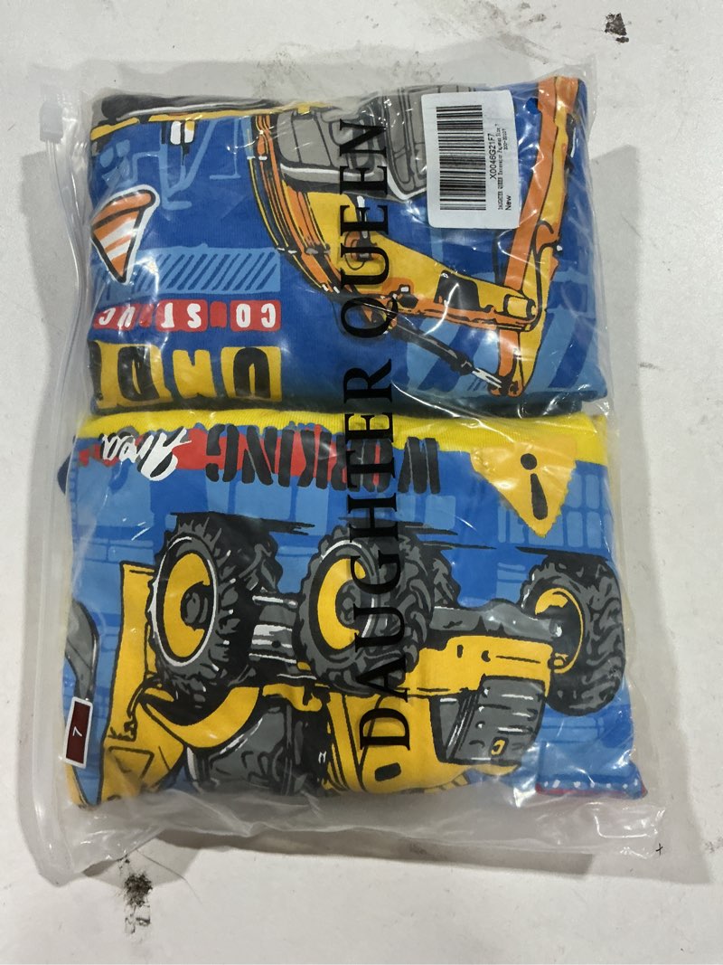 Condition photo showing New/Like New for DAUGHTER QUEEN Boys Summer Pajamas Set 4 Pieces 100% Cotton Sleepwear Size 18 Months-12 Years 2T 4pcs-yellow/Blue-excavator-sba24