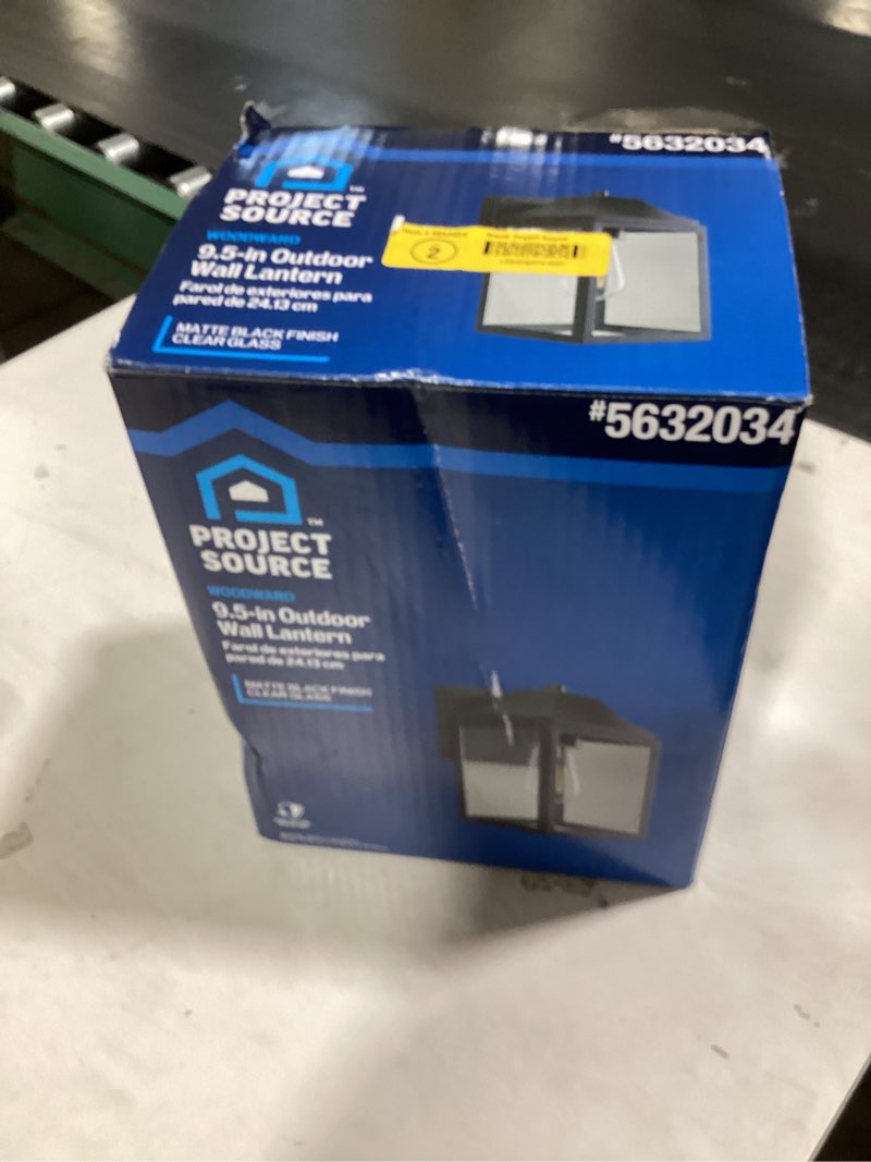 Condition photo showing Good Condition for  Project Source Woodward 1 -Light 9.5-in H Matte Black Hardwired Outdoor Wall Light 