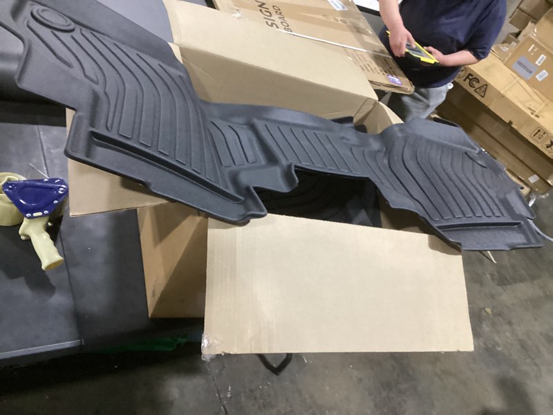 Condition photo showing Good Condition for floor mats custom for chevrolet silverado ev 2024-2025 all weather protection tpe heavy duty non-slip automotive floor liners fits front& 2nd row chevy full set accessories, black 16) for silverado ev 2024-2025