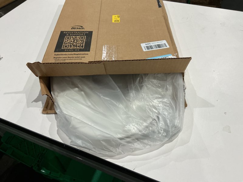 Condition photo showing Good Condition for mayfair little2big? elongated plastic toilet seat in white with sta-tite? seat fastening system? and whisper•close? hinge