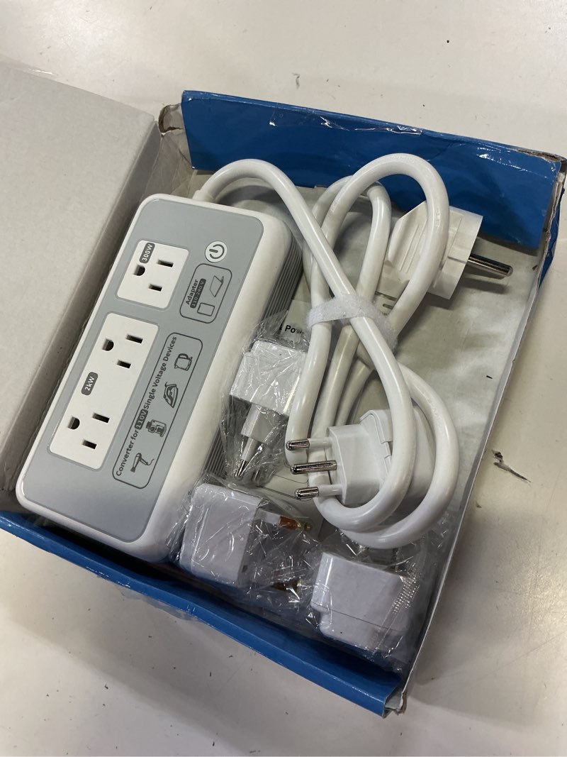 Condition photo showing Good Condition for mapambo 2000w 220v to 110v converter for hair dryer, voltage converter us to europe, converter for european travel with 2 usb-c 2 usb-a, universal travel adapter with type c g i l (gray)