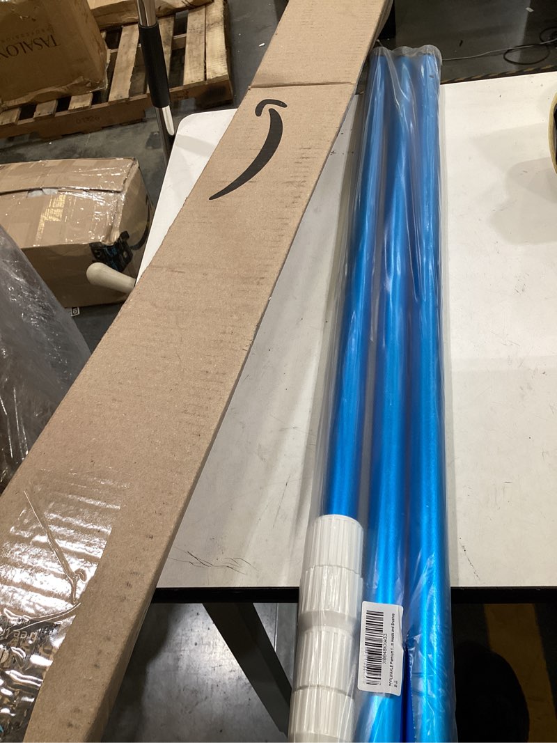 Condition photo showing Good Condition for poolwhale premium 15 foot telescopic swimming pool pole, adjustable 3 piece extendable pool cleaning pole, blue anodized aluminum - for skimmer nets, vacuum heads and brushes 15ft