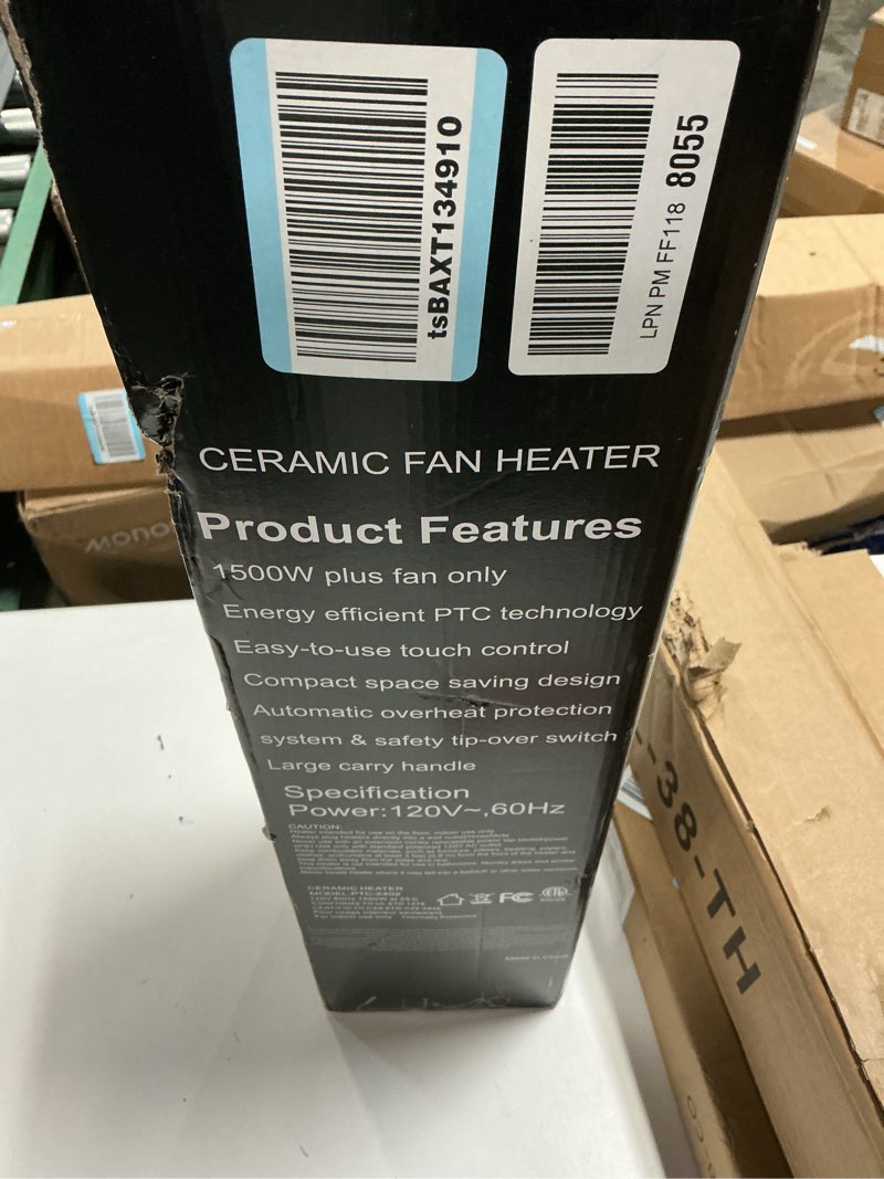 Condition photo showing Good Condition for Space Heater for Indoor Use with Remote - 70° Oscillating Tower Electric Heater, 24 Inchs, 12H Timer, 1500W Quiet PTC Ceramic Heating with Thermostat, Fast Safety Heat for Office, Home, Bedroom