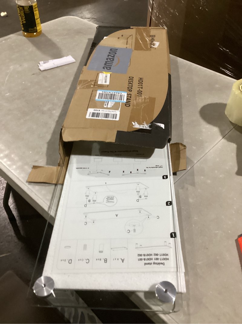 Condition photo showing Good Condition for Hemudu Clear Computer Monitor Riser with Height Adjustable Multi Media Desktop Stand for Flat Screen LCD LED TV, Laptop/Notebook/Xbox One,HD01T-001 1 PACK COMPUTER MONITOR STAND