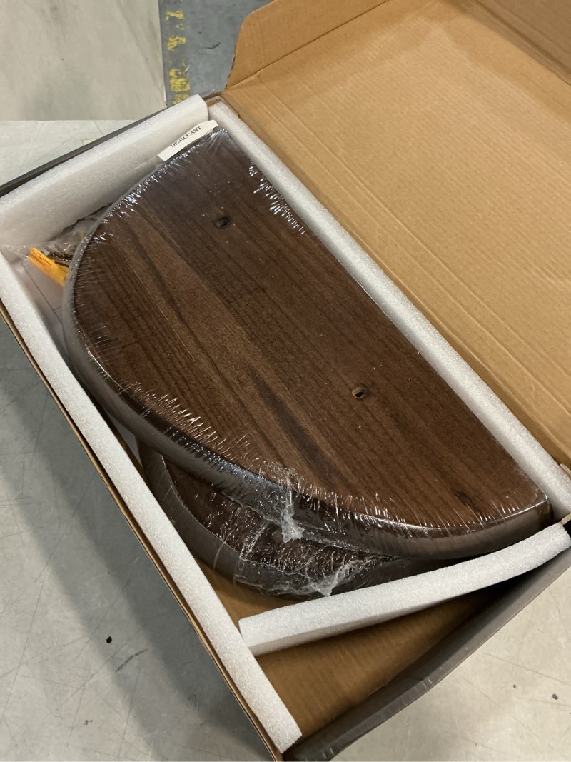 Condition photo showing New/Like New for solid walnut floating shelves for wall 15.7 inch set of 2, live edge wall mounted shelf,rustic farmhouse wooden floating shelf,wood wall shelves for bathroom living room,bedroom,kitchen walnut 15.7 inch