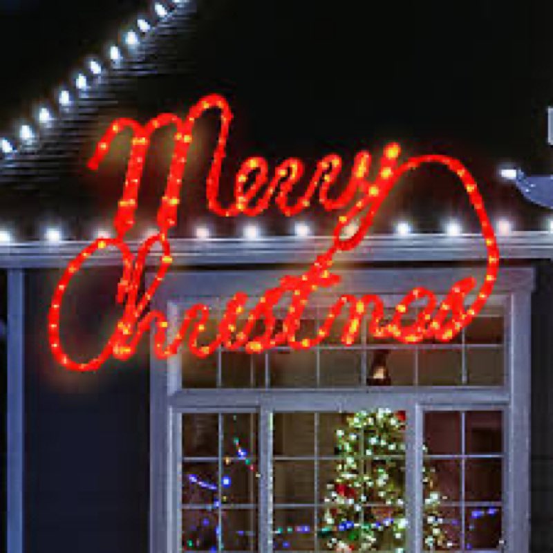 Rossesay Outdoor Lighted Merry Christmas Sign Decor with Remove Control 31" Extra Large Red Waterpro