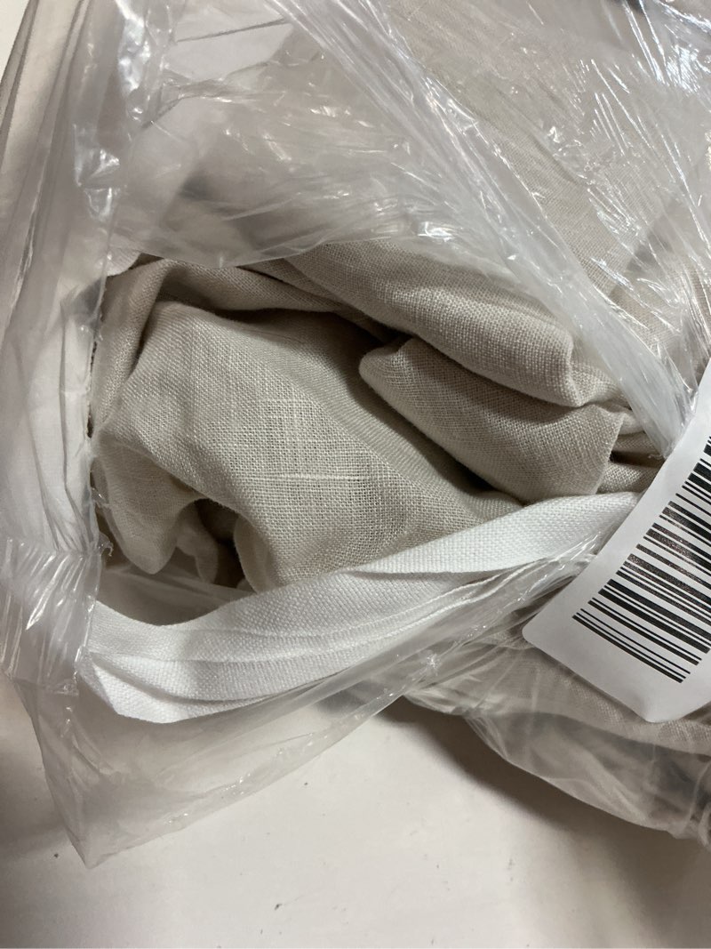Condition photo showing Good Condition for european linen fitted sheet set, king, sand