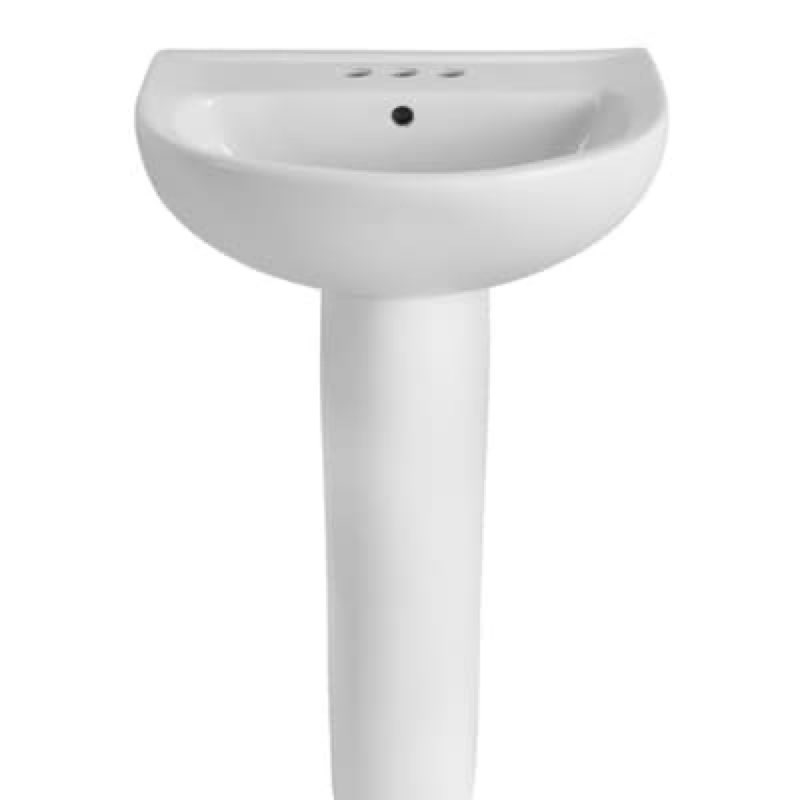 American Standard Mainstream Vitreous china Traditional White Pedestal Sink Combo ( 22.0-in x 17.5-in x 34.25-in