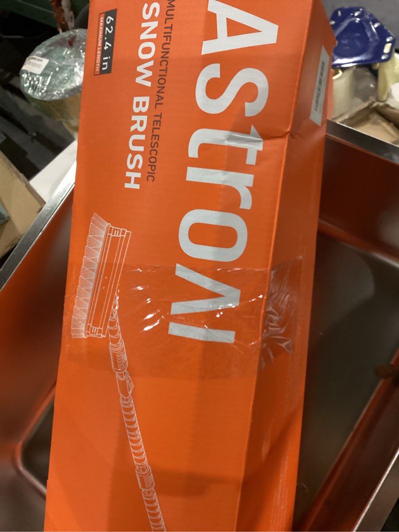 Condition photo showing New/Like New for AstroAI 62.4" Ice Scrapers for Car Windshield, 3 in 1 Sturdy Snow Brush with Squeegee, 10 Adjustable Length Settings, Extendable Aluminum Handle, 180° Pivoting Snow Brush for Car, Truck, SUV(Blue) blue Large (62.4 inch)