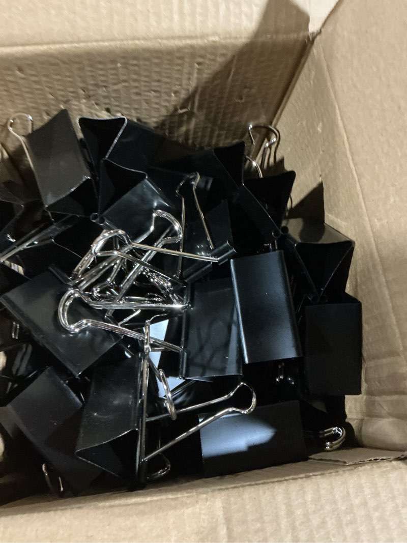 Condition photo showing As Is for 50 pack extra large binder clips 2.4 inch, upgrade large binder clips big paper clips clamps for office and home supplies, black