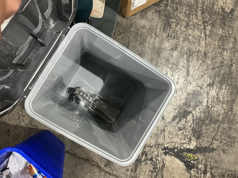 Condition photo showing Good Condition for dog food storage container with wheels, 2-cup scoop, gray/dark gray