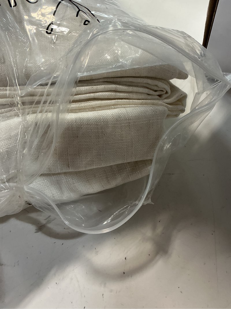 Condition photo showing Good Condition for koufall linen curtains 96 inches long 2 panels set, boho modern farmhouse decor drapes for living room, 8ft cream ivory natural pottery earth tone sheer floor to ceiling curtains for barn furniture natural 52"w x 96"l (pack of 2)