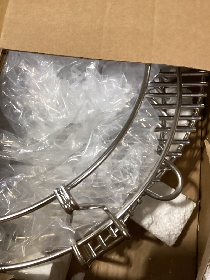 Condition photo showing New/Like New for multi-level cooking grates with ceramic heat deflectors system kit for large big green egg, bge kamado joe classic, coyote the asado cooker, pit boss?char-griller akorn charcoal grill large big green egg grates