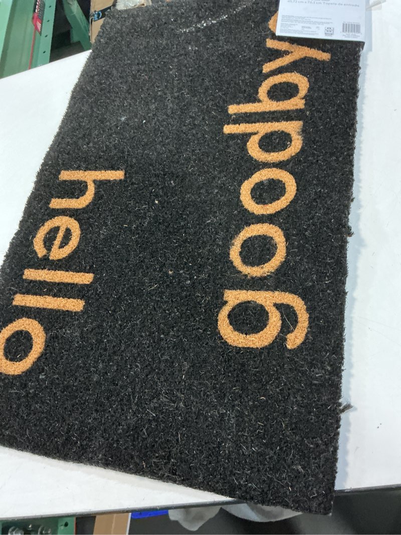 Condition photo showing As Is for style selections 18-in x 30-in natural non-slip grip indoor or outdoor door mat