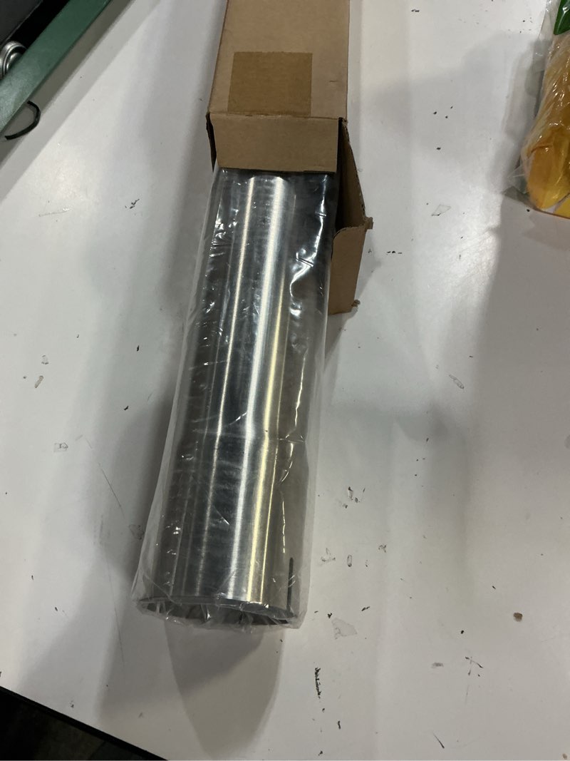 Condition photo showing Good Condition for 3 inch exhaust pipe, t304 stainless steel (ss tubo), flared & slotted end, polished finish, 17.3” length, 3” od-to-id adapter, thickened wall straight tubing for car truck exhaust system 3"-17.3"