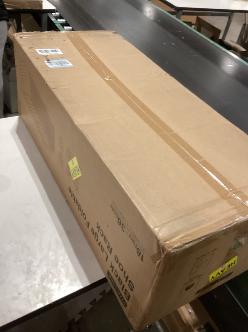 Condition photo showing Good Condition for Shoe Rack Organizer for Closet Entryway Foldable Sneaker Storage Shoe, Collapsible Shoe Cabinet, Stackable Shoe Storage Cabinet with Lids for Living Room (9 Tiers -36 Pairs Black)