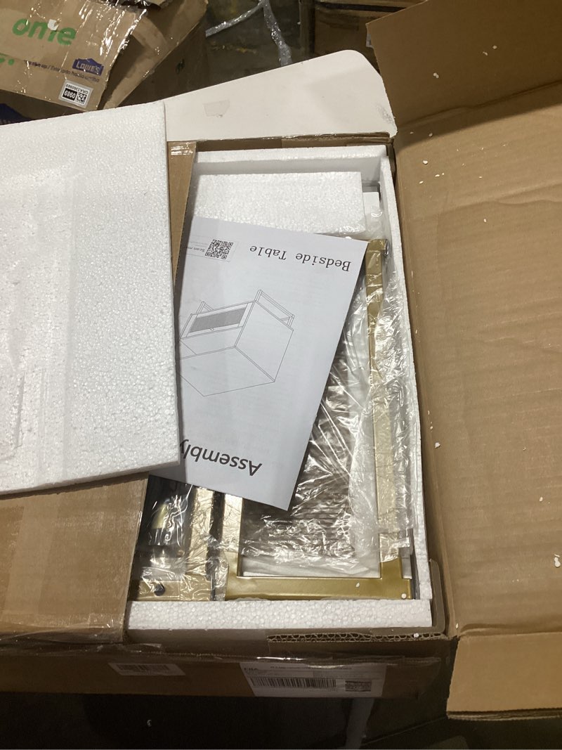 Condition photo showing Good Condition for Masupu Extra Large Rattan Nightstand,Boho Night Stand Modern Farmhouse Wood Bedside Table with Storage Drawer and Open Shelf,Side End Table for Bedroom,Living Room,Office White X-Large A-white