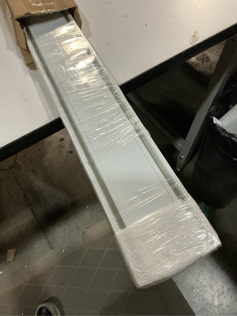 Condition photo showing Good Condition for double curtain track ceiling mount rod, heavy duty aluminum track set for curtains, silent sliding double rail system for drapes living room bedroom room divider (white,1m?3.3ft?) white 1m(3.3ft)