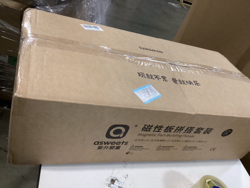 Condition photo showing As Is for Asweets 18-Piece Magnetic Fort Building Kit for 3+ Kids, Giant Modular Playhouse Panels, Lightweight Panels with Built-in Magnets