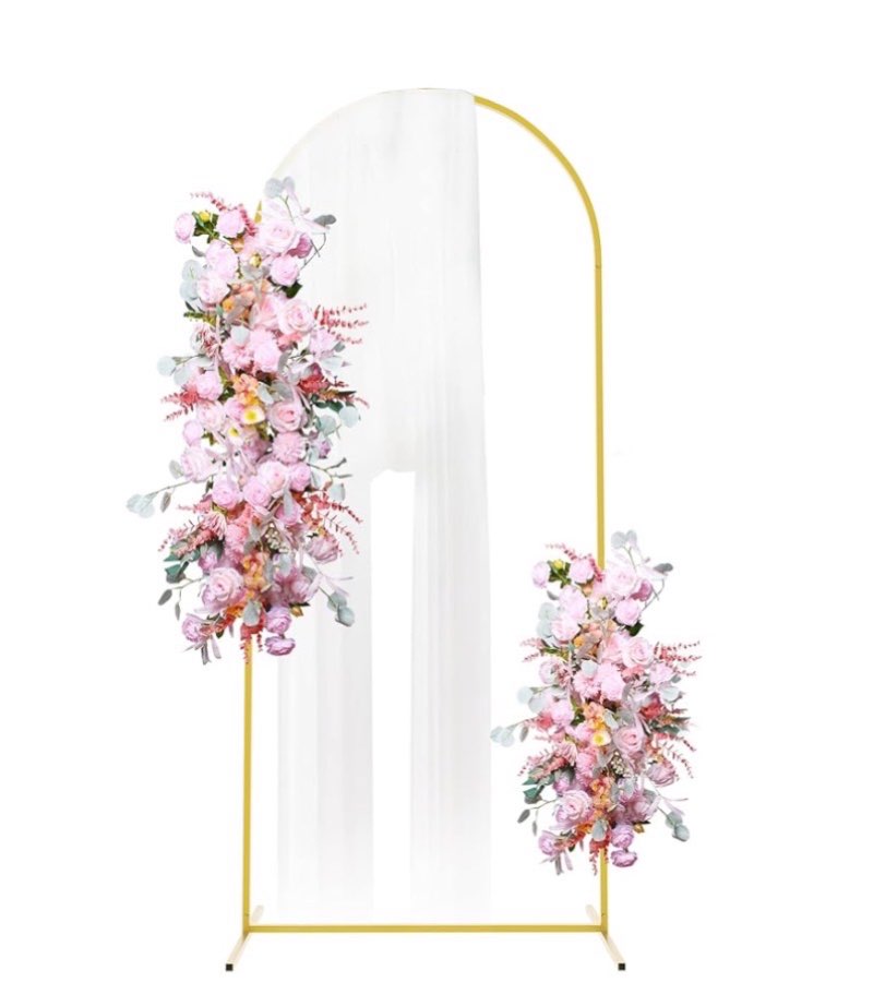 Putros Metal Arch Stand 6FT Gold Wedding Balloon Arched Backdrop Stand Square Arch Frame for Birthday Party Bridal Baby Shower Ceremony Decoration