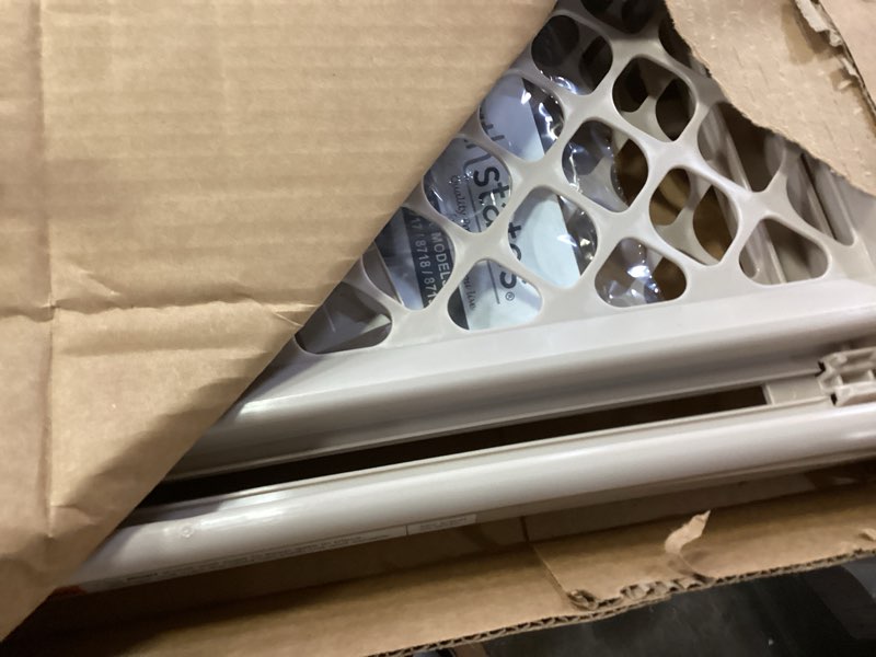 Condition photo showing As Is for Toddleroo by North States 42” Wide Supergate Ergo Baby Gate, Made in USA: For Doorways or stairways. Includes Wall Cups. Pressure or Hardware Mount. 26” - 42” Wide (26\" Tall, Sand) (B01HG7E5R8)
