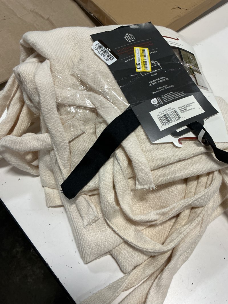 Condition photo showing As Is for ribbon tie shower curtain oatmeal - hearth & hand™ with magnolia