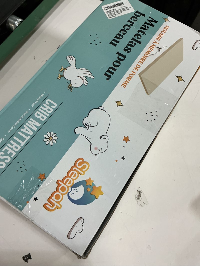 Condition photo showing Good Condition for 2” Crib Mattress Topper Memory Foam - Waterproof Breathable Soft Washable Cover 52” x28” x 2” Fits Standard Size Cribs & Toddler Beds by Sleepah