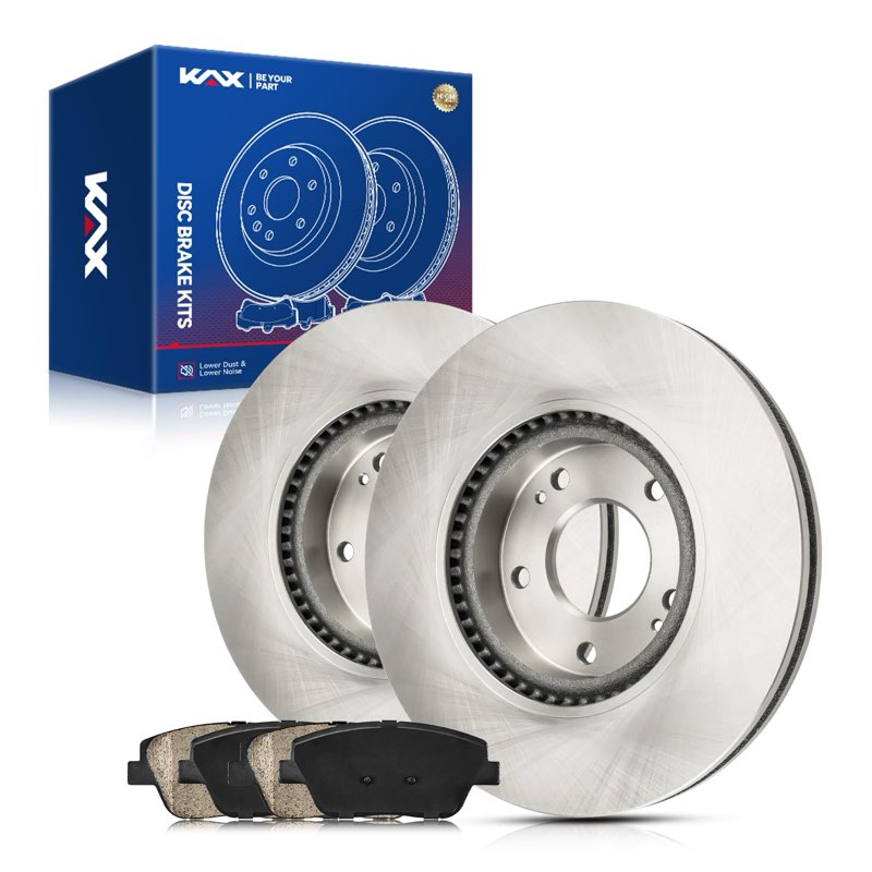 KAX Front Brake Kit, Carbon Fiber Ceramic Brake Pads and Rotors | Fits Hyundai Sonata 2015, Hyundai 