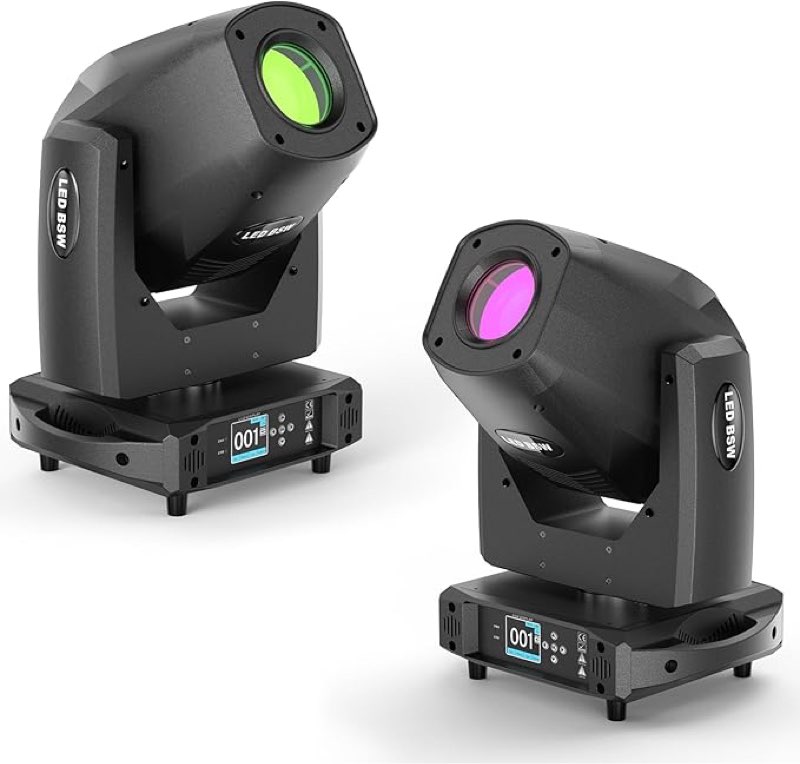 250W Moving Head Light, 3-in-1 Beam/Pattern/Wash LED DJ Lights via Stage Lighting, Large-Scale Performances, Banquet Halls or Bars, 1 pack