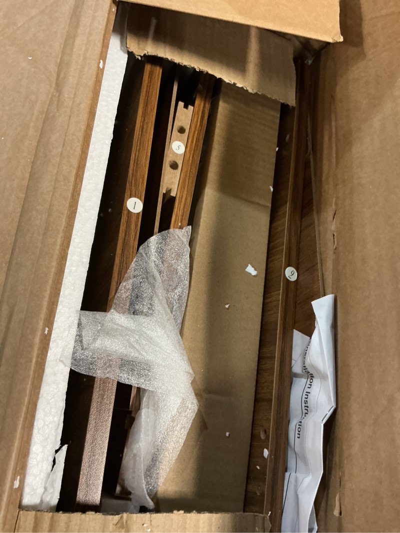 Condition photo showing As Is for Sideboard Buffet Cabinet with Storage,Sideboard Buffet with Doors and Adjustable Shelf,Wooden Storage Cabinet, 31.3”W x 15.0”D x 30.6”H (Walnut)