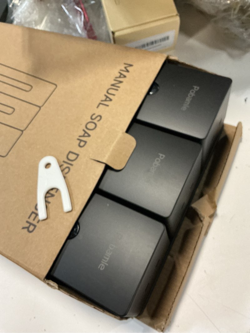 Condition photo showing Good Condition for shampoo and conditioner dispenser - shower soap dispenser wall mounted - shampoo conditioner body wash 3 chamber no drill - easy install for bathroom hotel black 1200ml black 3 chamber