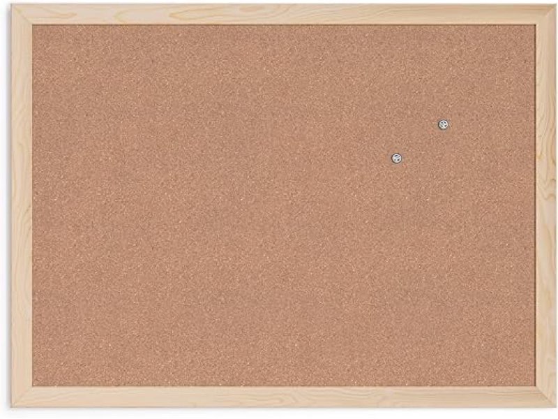 U Brands Cork Bulletin Board, 17'' x 23'' Inches, Birch Wood Frame