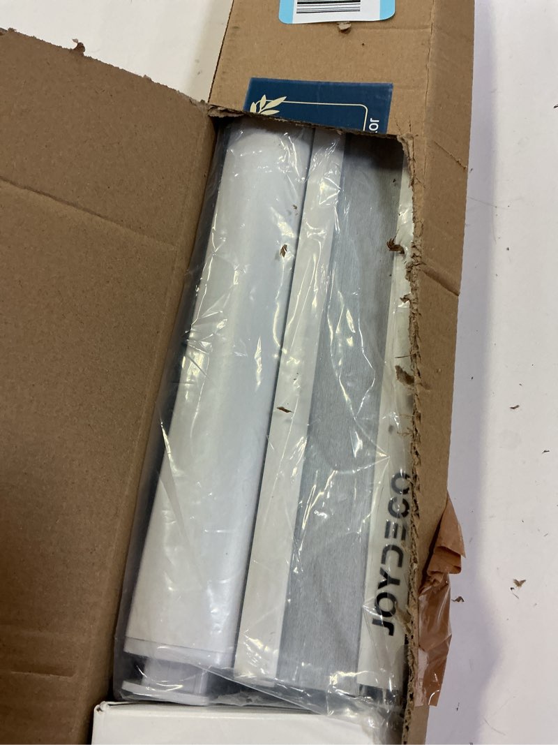 Condition photo showing Good Condition for joydeco no tools no drill blinds for indoor windows, cordless window blinds cellular shades top down bottom up blackout honeycomb blinds thermal insulated noise reduction (white, 59" w x 64" h) a - white 59"w x 64"h