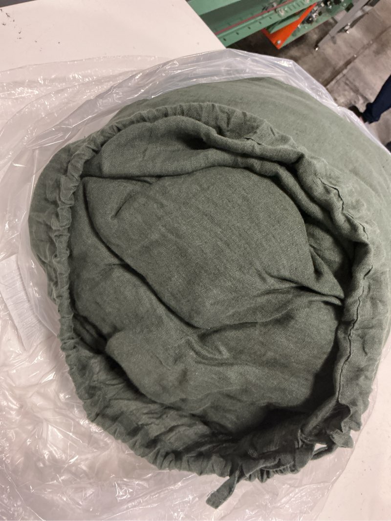 Condition photo showing As Is for european linen duvet cover, king/cal king, pine