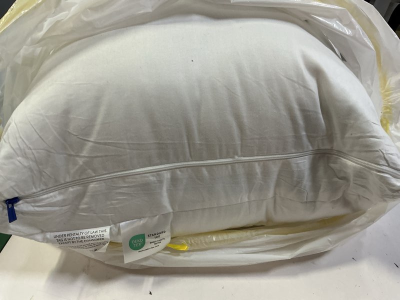 Condition photo showing As Is for ACCURATEX Hybrid Pillow for Sleeping, Adjustable Shredded Memory Foam Pillow Core with Fluffy Down Alternative Fill Removable Cotton Cover,for Side,Back,Stomach Sleepers,Queen Size White Queen(Pack of 1)