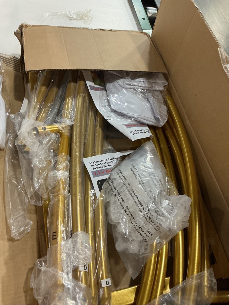 Condition photo showing Good Condition for LANGXUN Large Size Metal Balloon Arch Kit, Wedding Heart Arch Stand, Love Balloon Column Arch Frame for Wedding, Bridal, Valentine's Day, Engagement and Birthday Party Supplies (Gold)